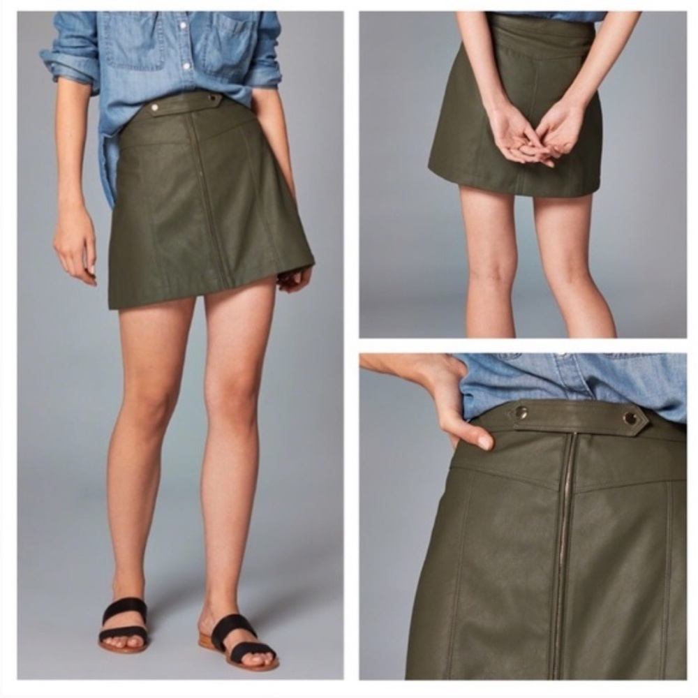 3/$30 Boho Full Zip Front Skirt Vegan Leather